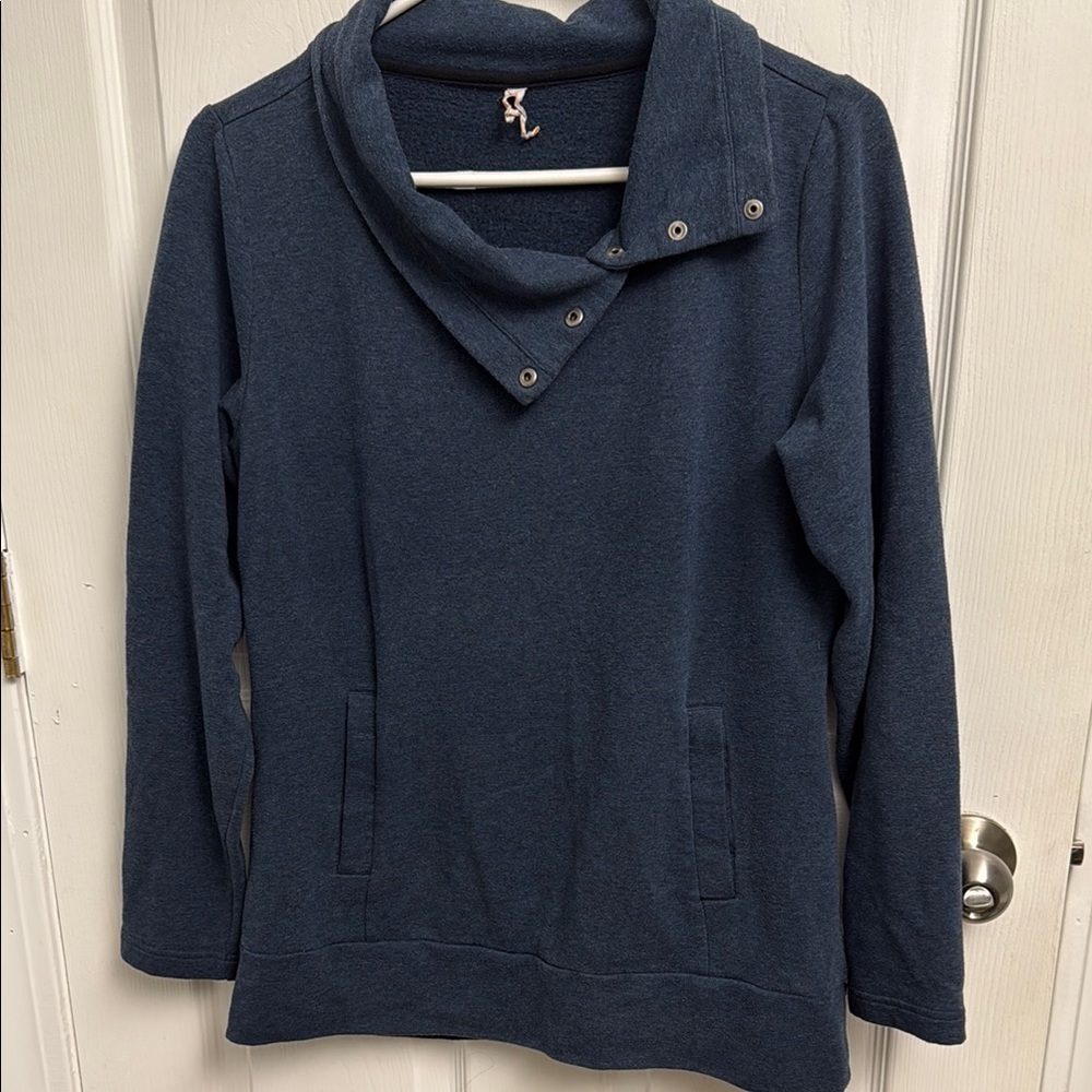 Lucy Navy Cowl Neck Sweater